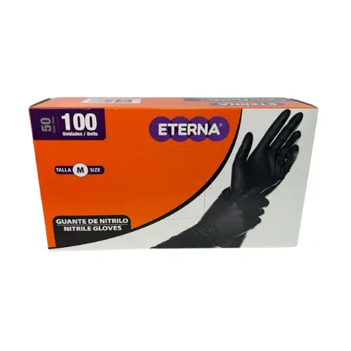 GUANTES DE NITRILO DESECHABLE X 100 UND NEGRO